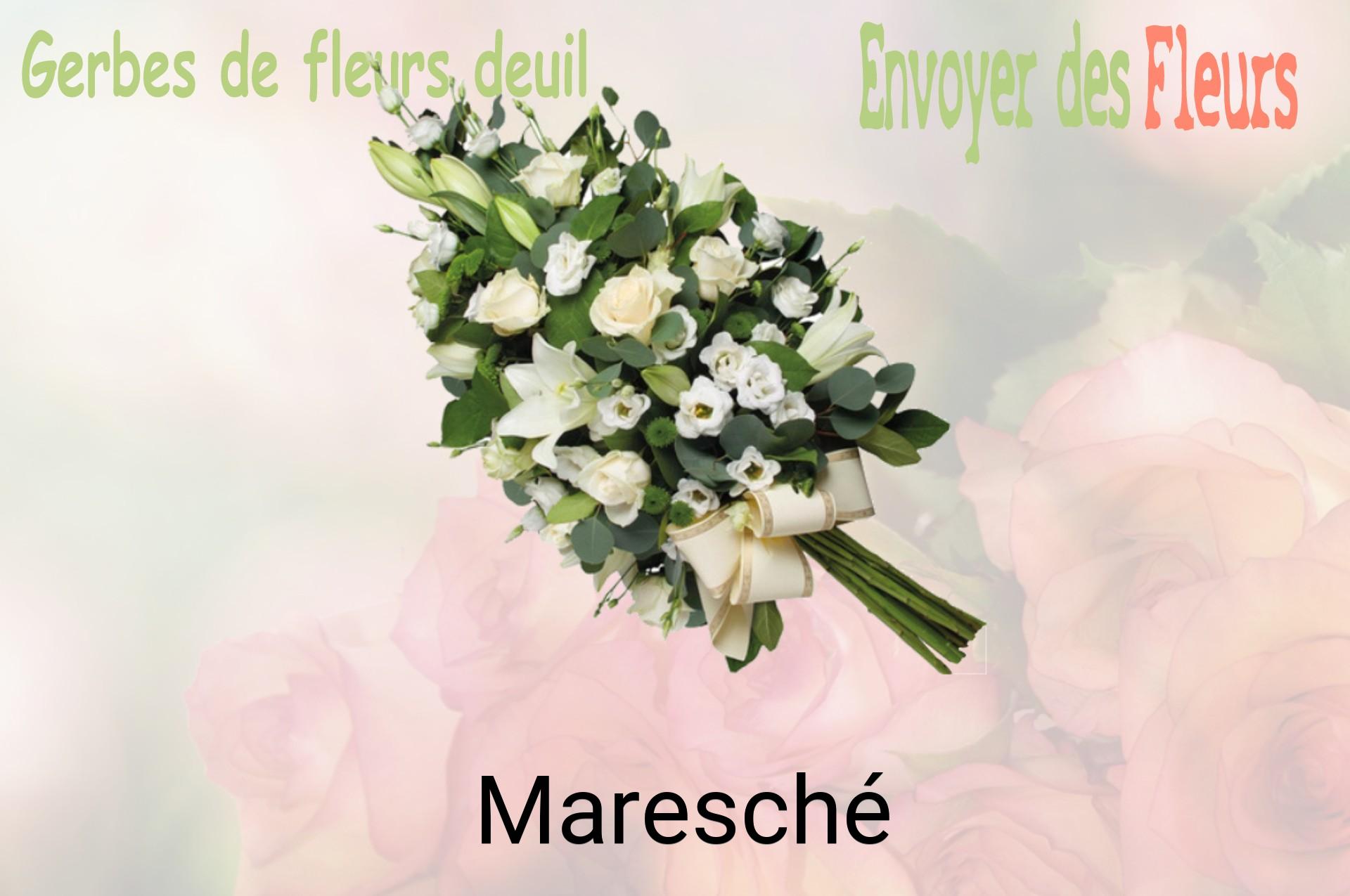 Gerbe de fleurs de deuil livrée à Maresché
